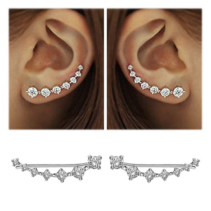 Row diamond earrings