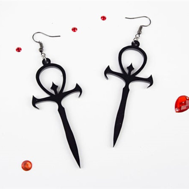 New Gothic Vampire Emblem Pendant Necklace Earrings