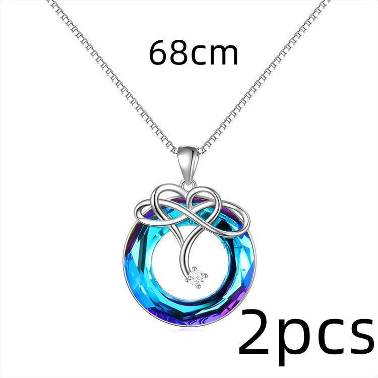 Infinite Love Crystal Necklace And Earrings Suite