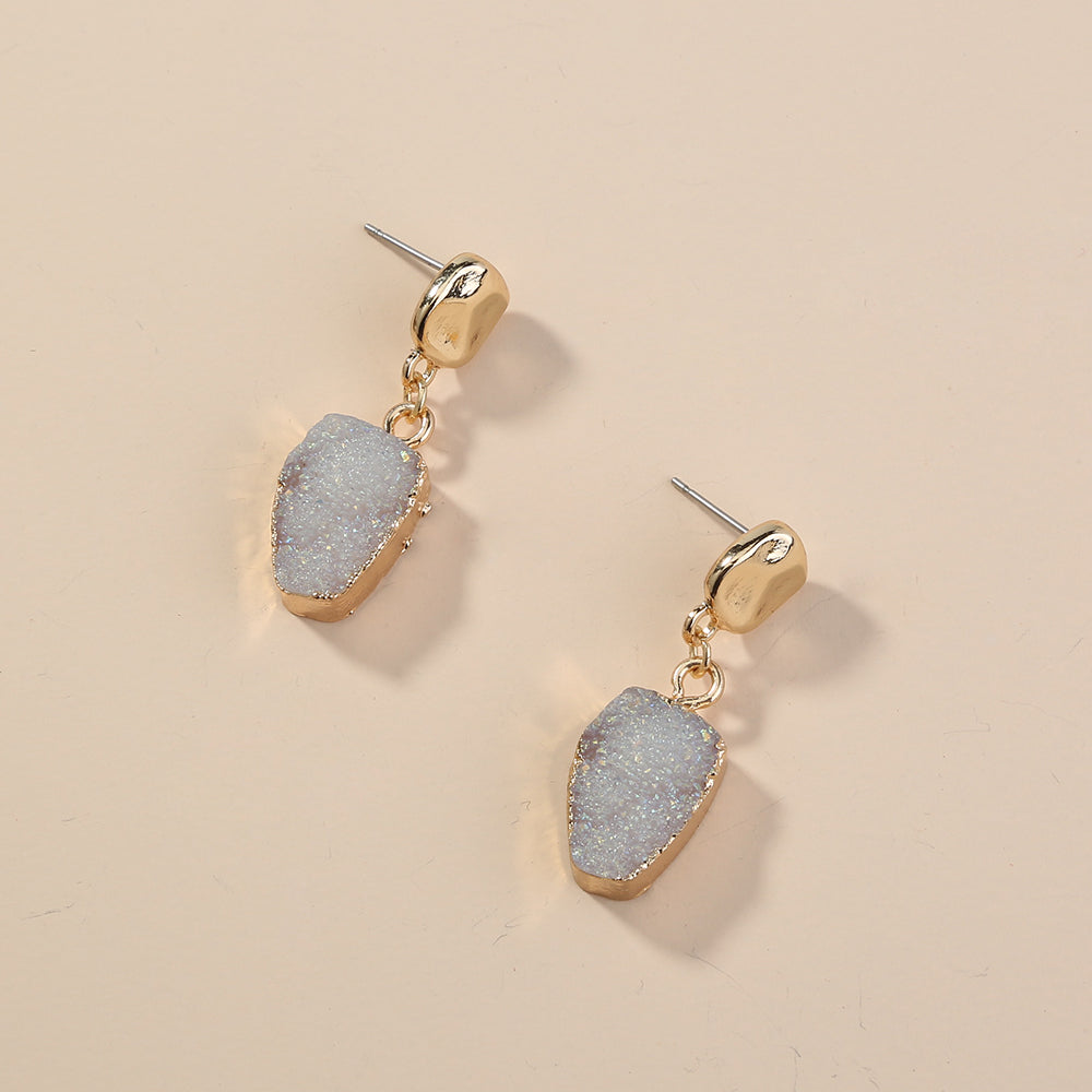 Exaggerated Personality Imitation natural stone earrings small small small style cold style style earrings female jewelry