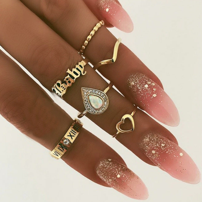 Popular Fashion Geometric Joint Ring Set