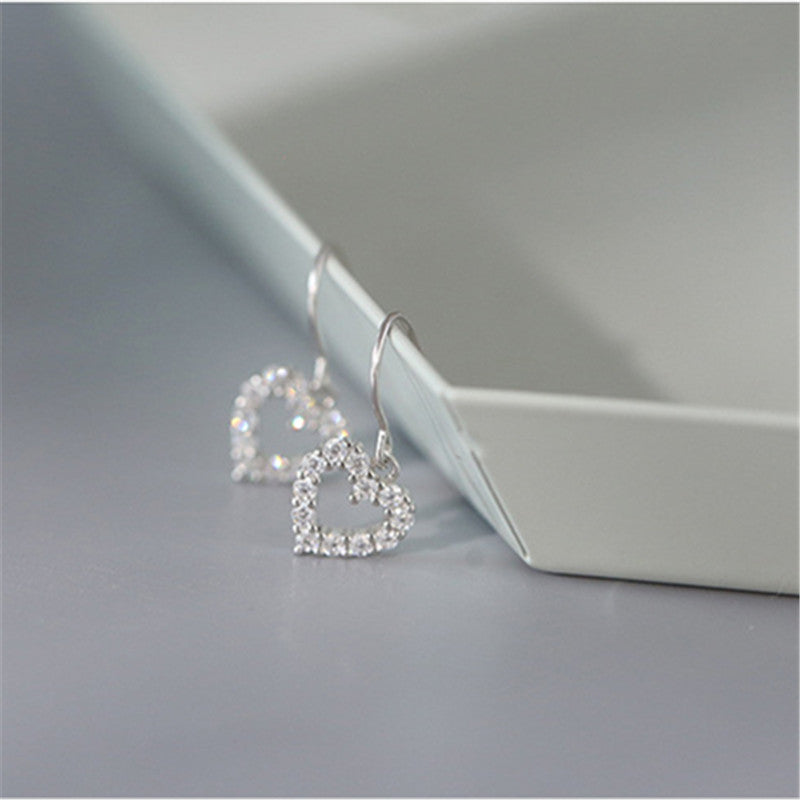 Heart Sparkling Diamond Earrings