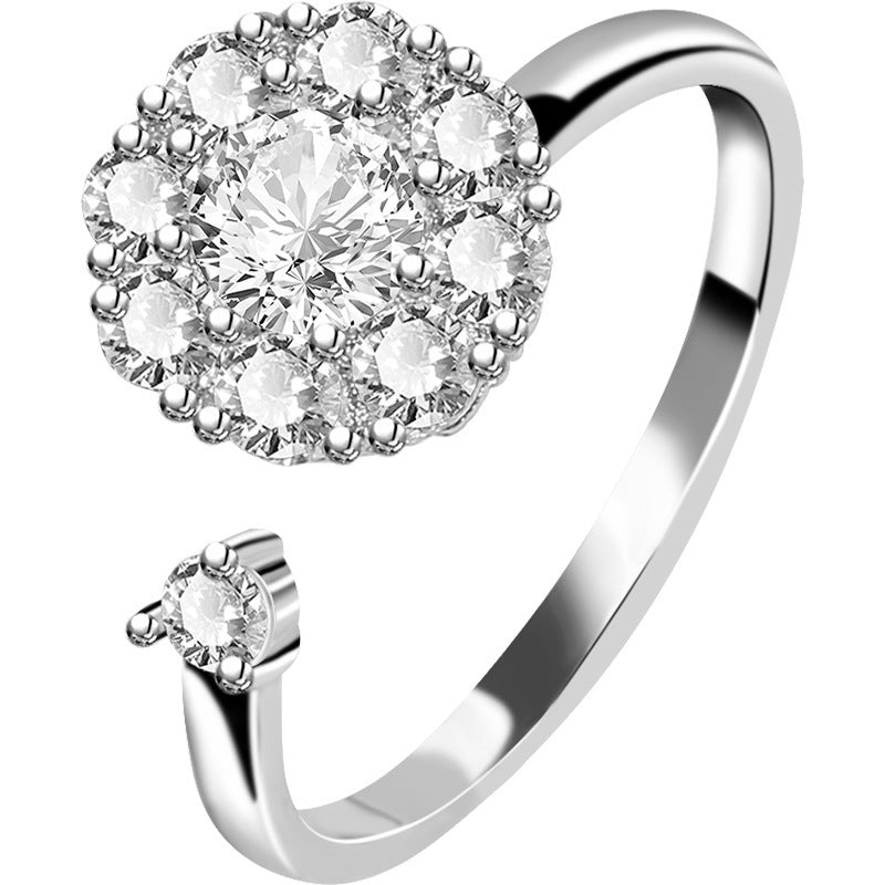 New Rotatable Flower Ring Adjustable Decompression Rotation