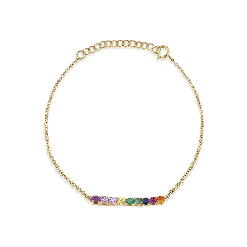 All-match Geometric Diamond Tennis Chain Colorful Zircon Bracelet