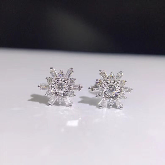 18k white gold diamond earrings