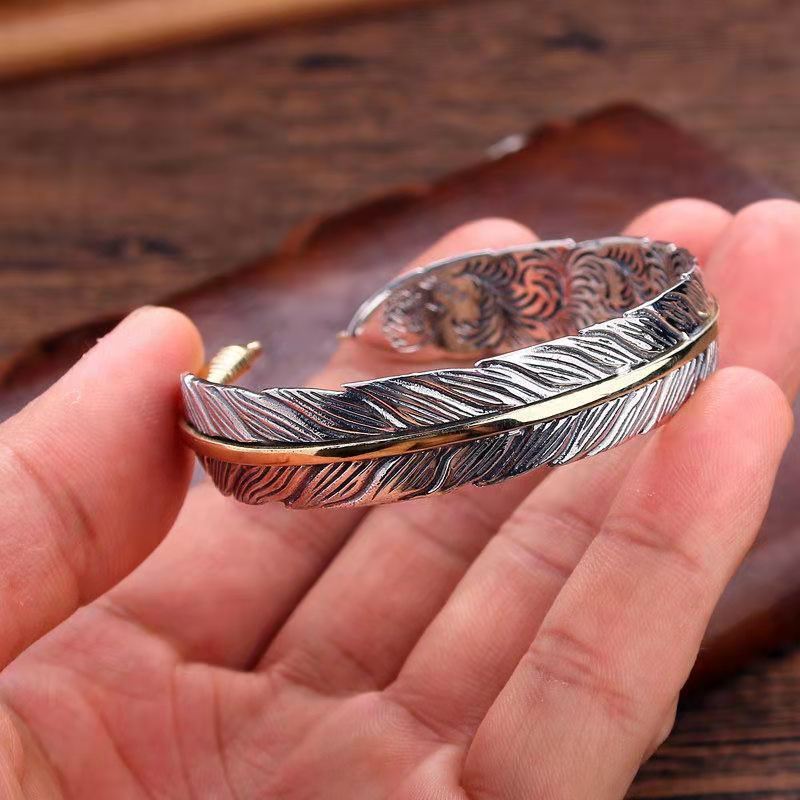 Vintage Takahashi Goro Karaage Feather Bangle Men's Bracelet