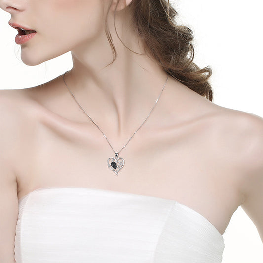 S925 Turtle Diamond Heart Necklace