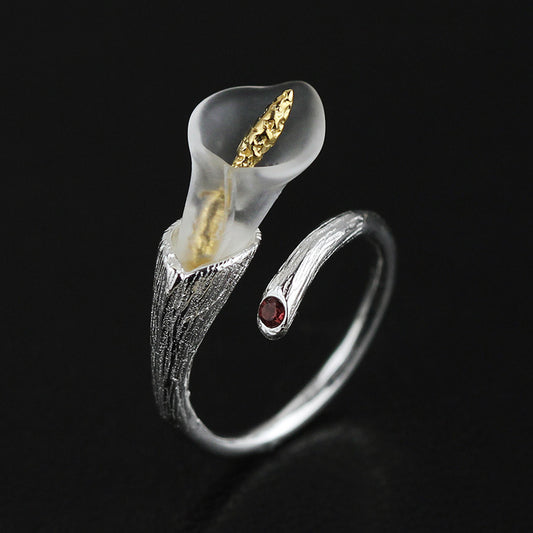 Crystal calla ring