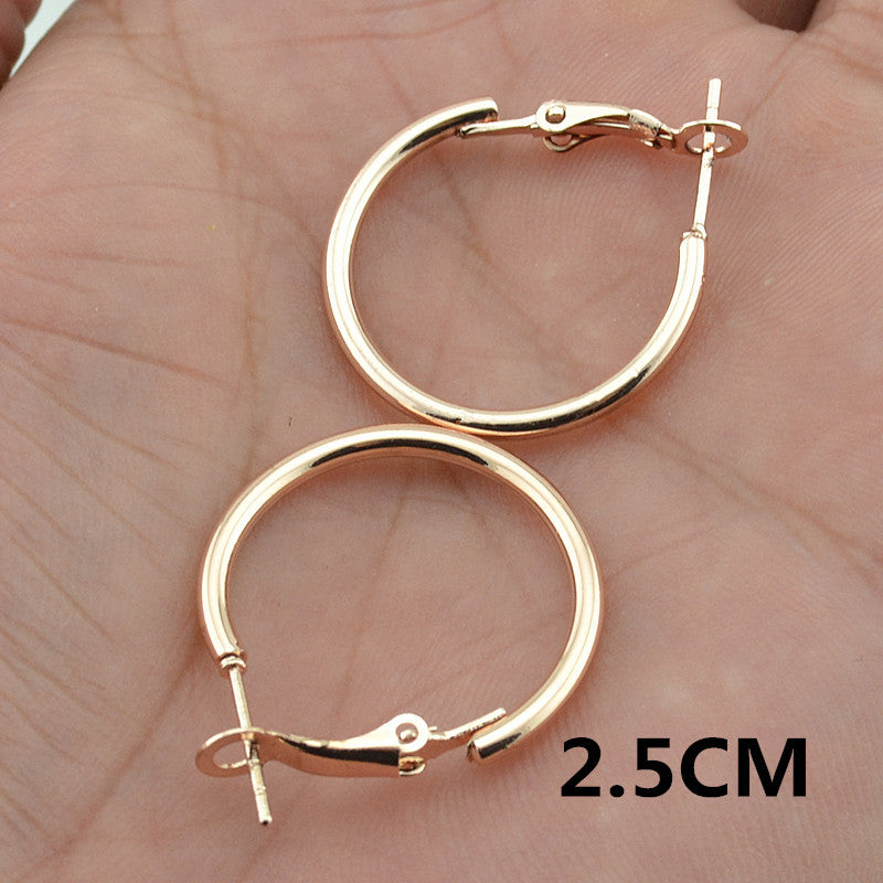 European And American Rose Gold Hoop Earrings