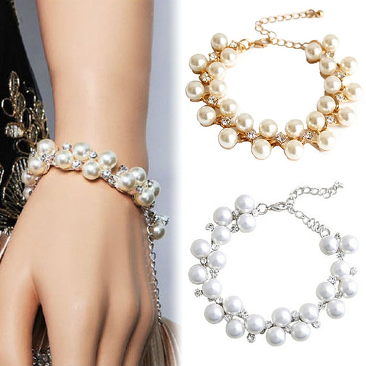 Pearl and diamond bracelet