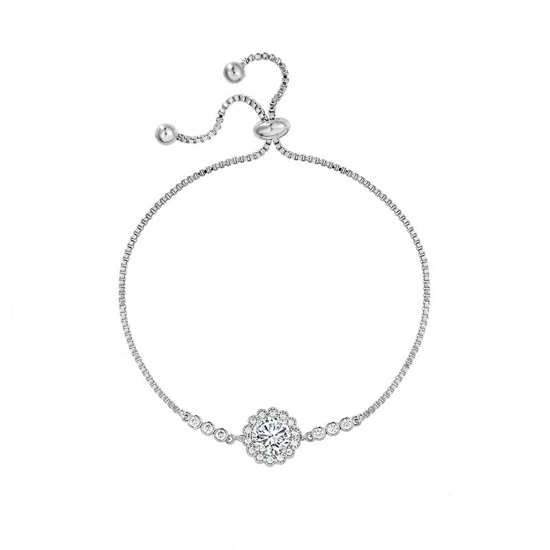 Simple White Gold Bracelet With Large Diamonds