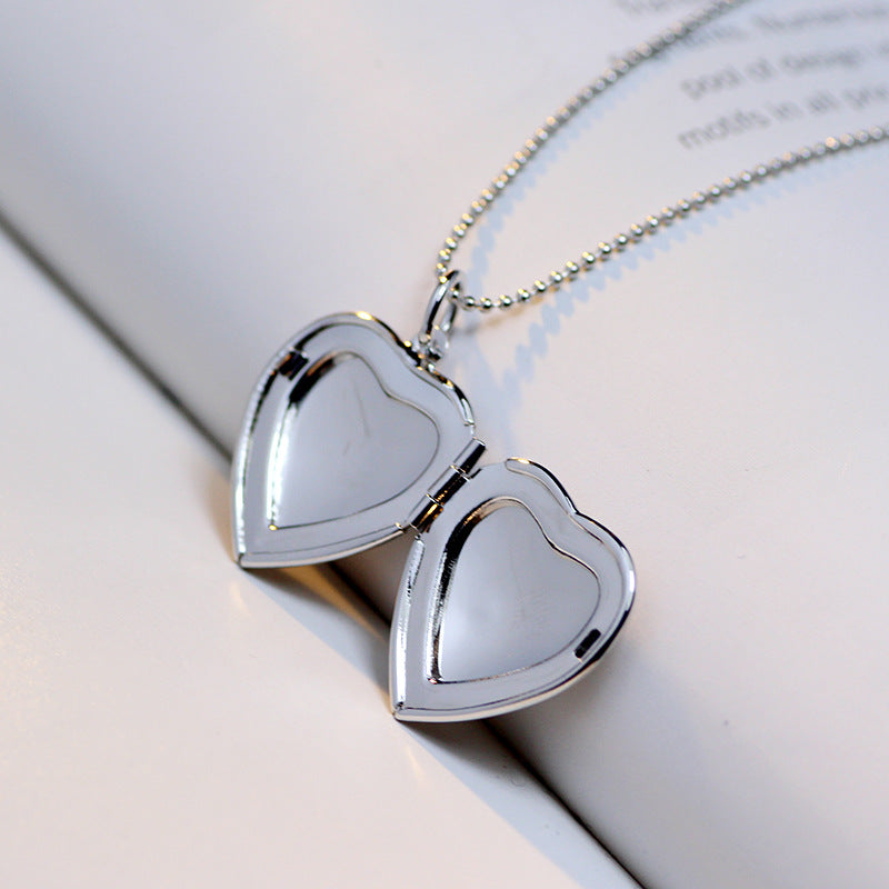 DIY photo box diamond heart necklace