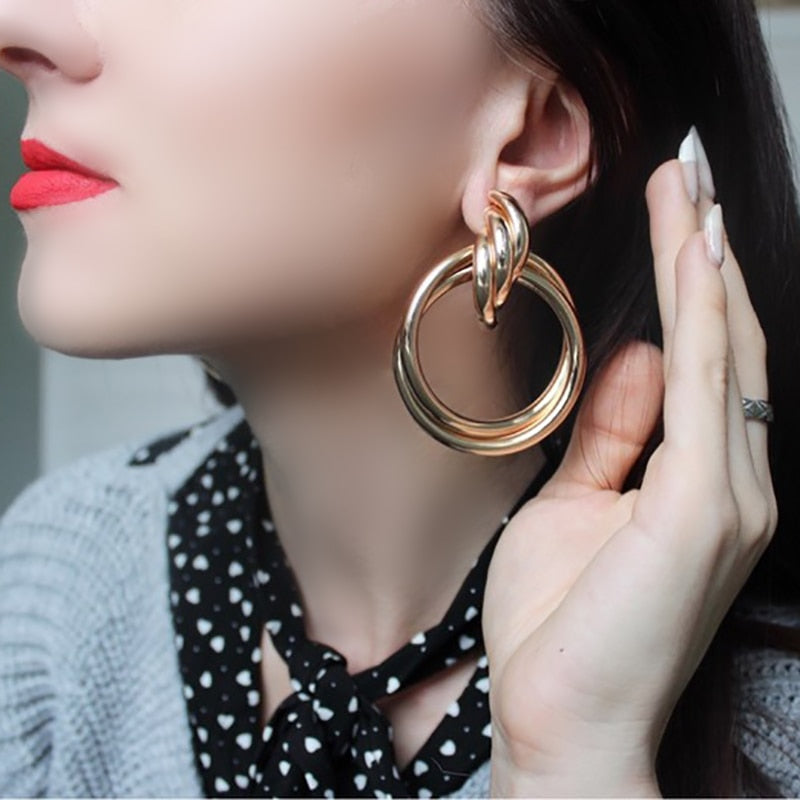 Alloy hoop earrings