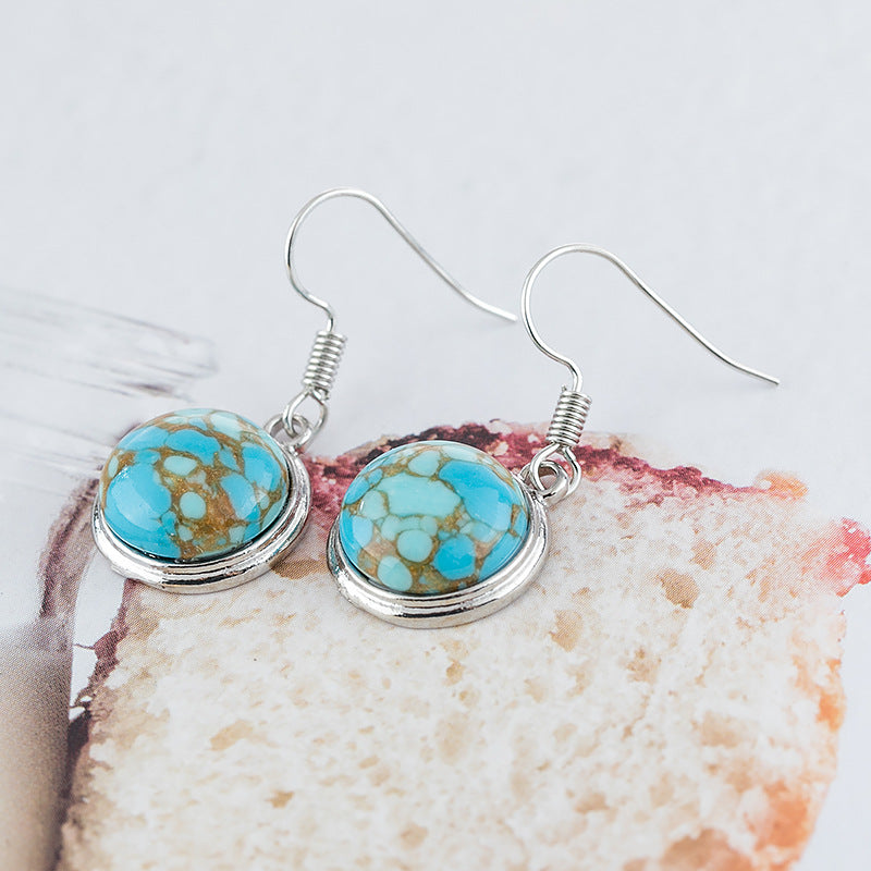 Blue pine stone earrings