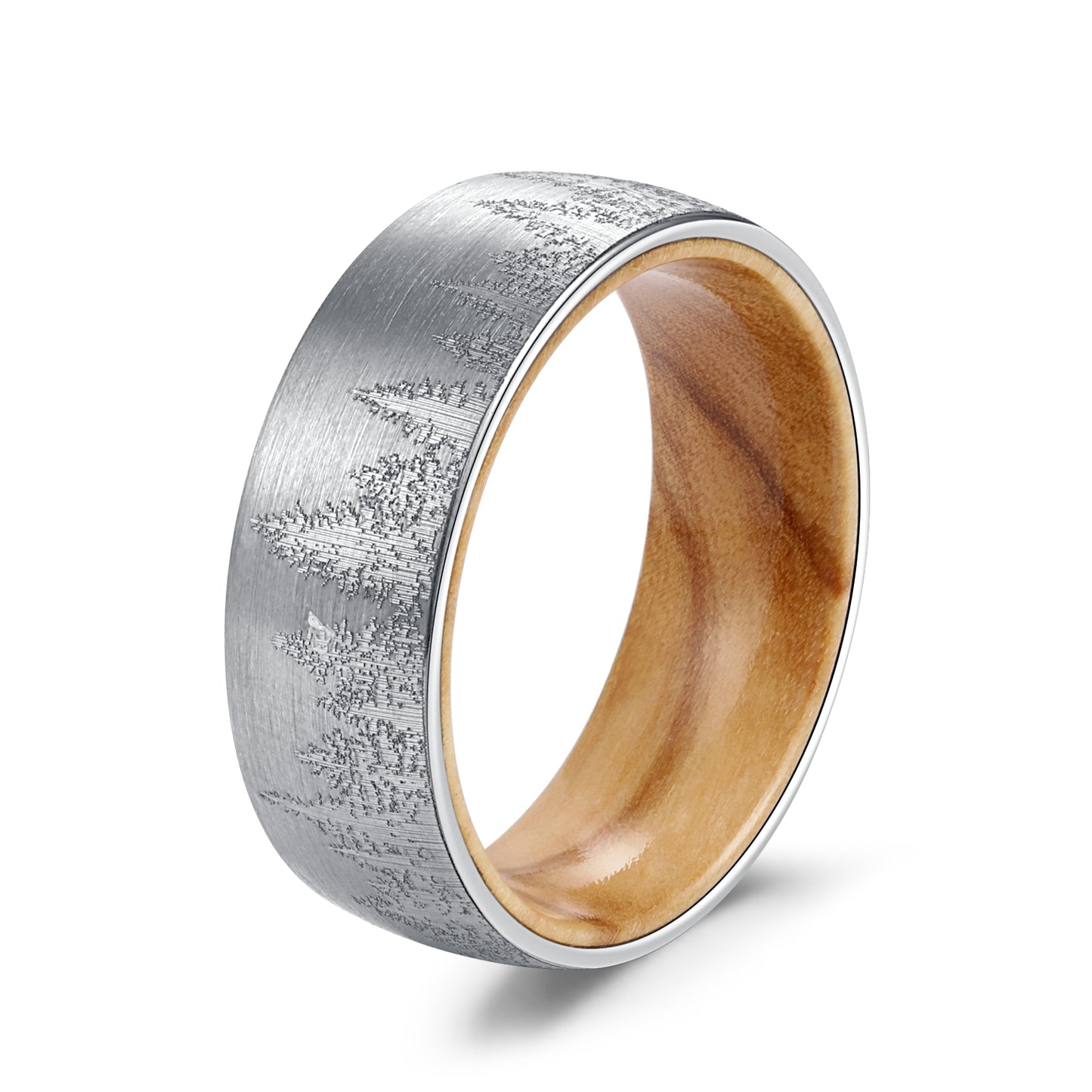 Forest Department Popular Tungsten Steel Ring Laser Forest Pattern