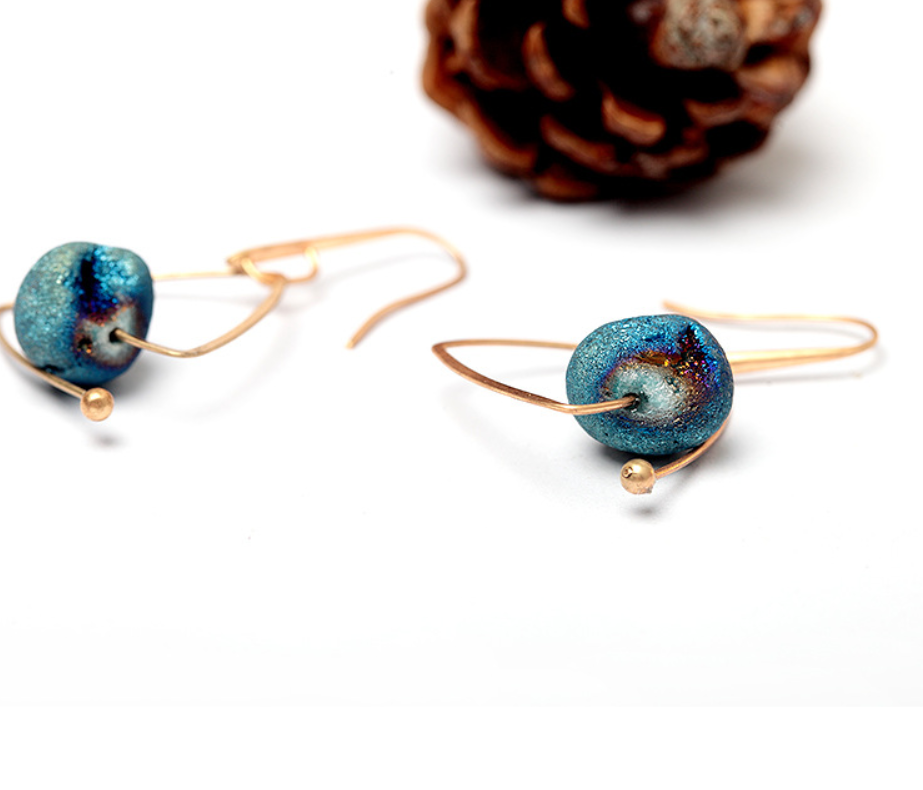 Starry natural stone earrings