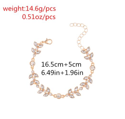 Ribbon Leaf Diamond Clavicle Chain Bracelet