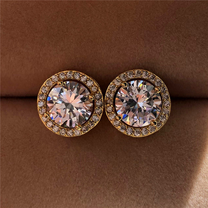 Round diamond earrings