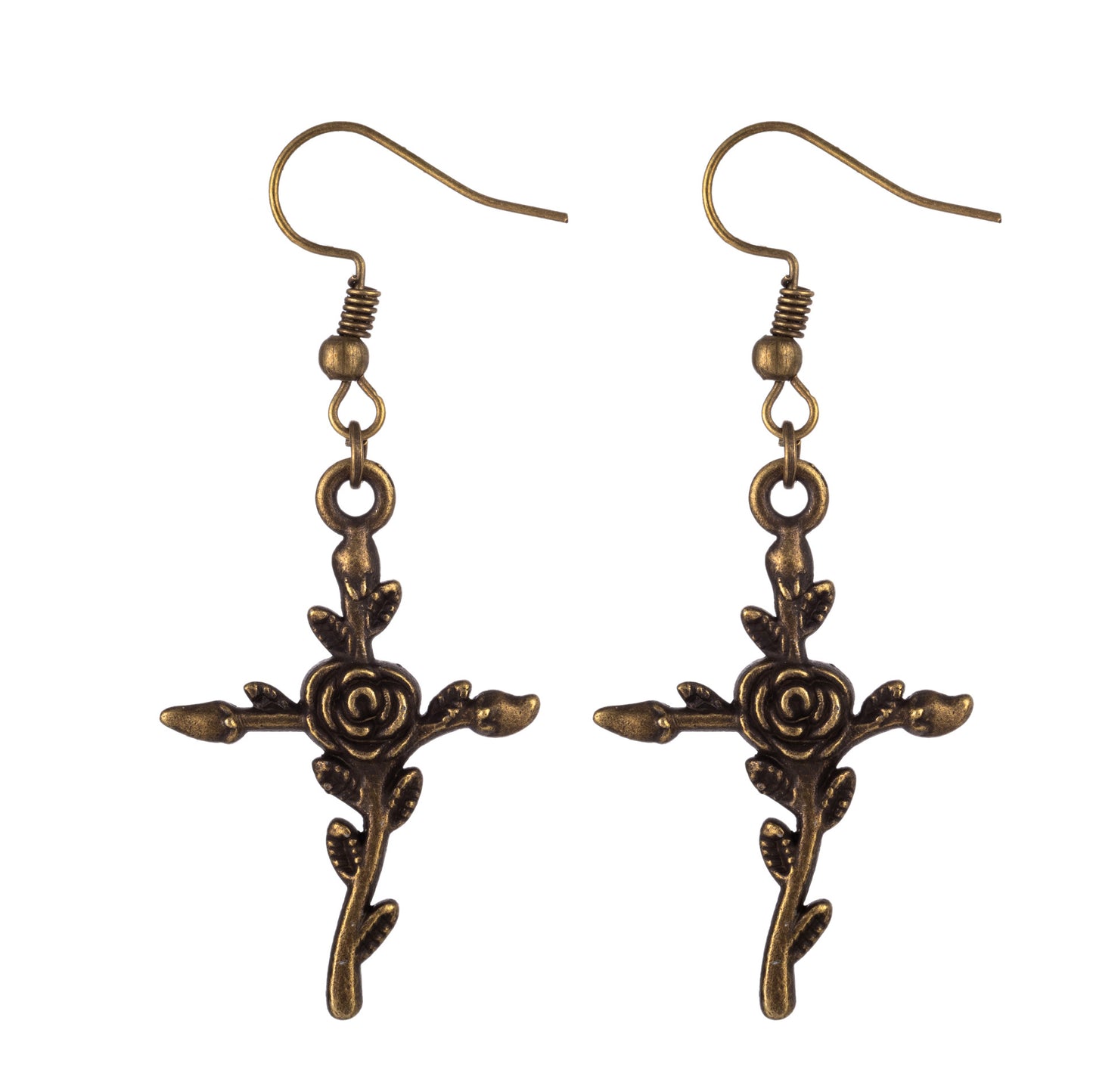 Cross Earrings Rose Earrings Angel Wings Gothic Pattern Retro Earrings