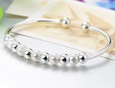 Nine Turns Pearl Female Transport Lucky Silver Bracelet