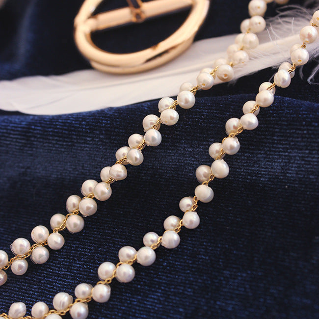 Hand-woven pearl necklace