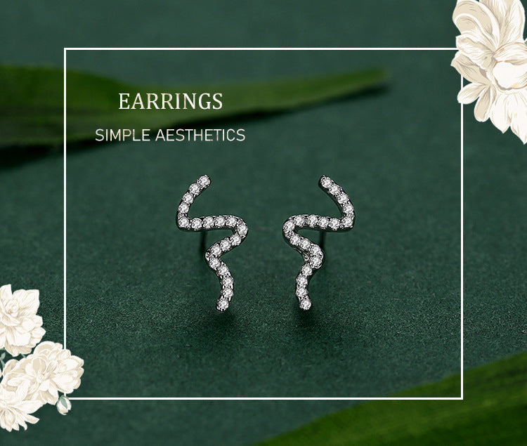 S925 Silver Temperament Snake Earrings