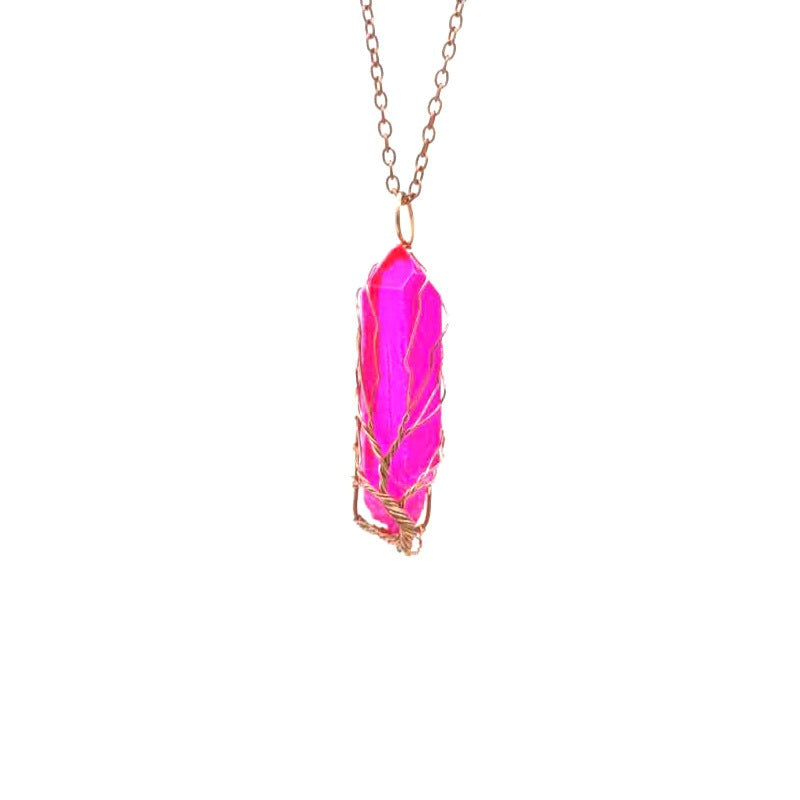 Hand-Wound Colorful Crystal Stone Necklace