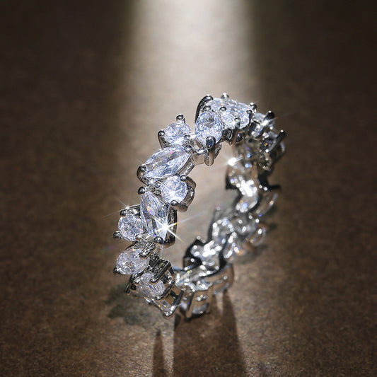 Creative Leaf-shaped Zircon Ring