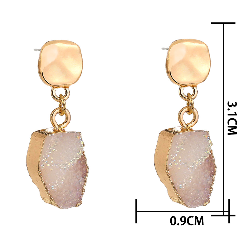 Exaggerated Personality Imitation natural stone earrings small small small style cold style style earrings female jewelry