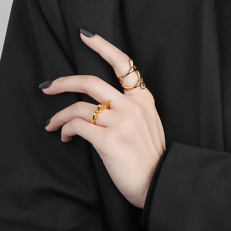 Simple And Versatile Light Luxury Punk Ring Ring