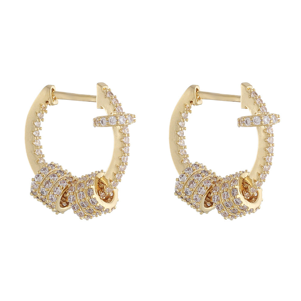 Delicate Micro-set Sparkling Diamond Hoop Earrings