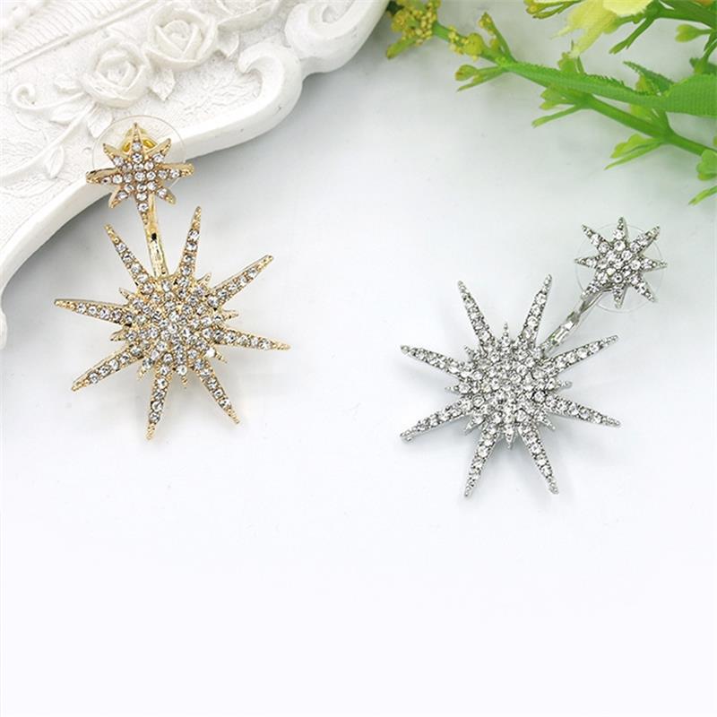 Diamond Back Hanging Snowflake Earrings