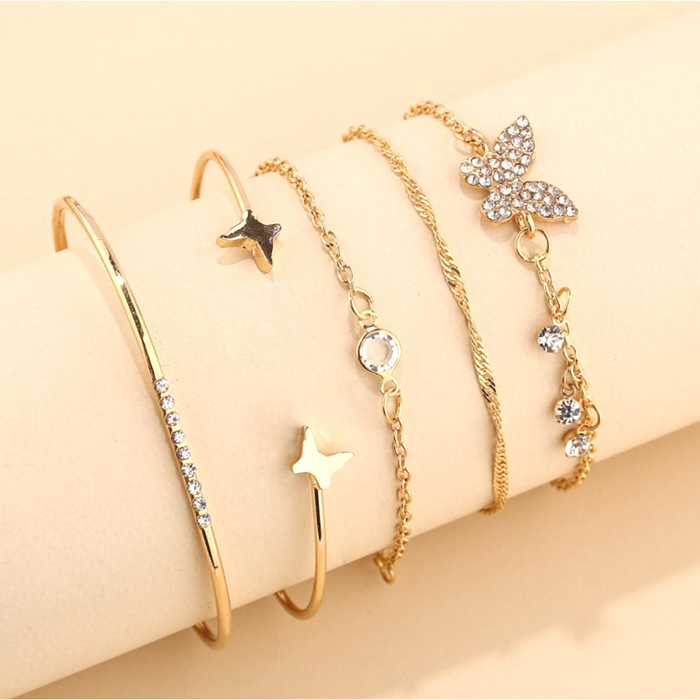 Simple Butterfly Fashion Diamond Crystal Bracelet