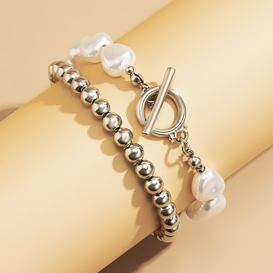 Temperament Corn Grain Imitation Pearl Set Bracelet