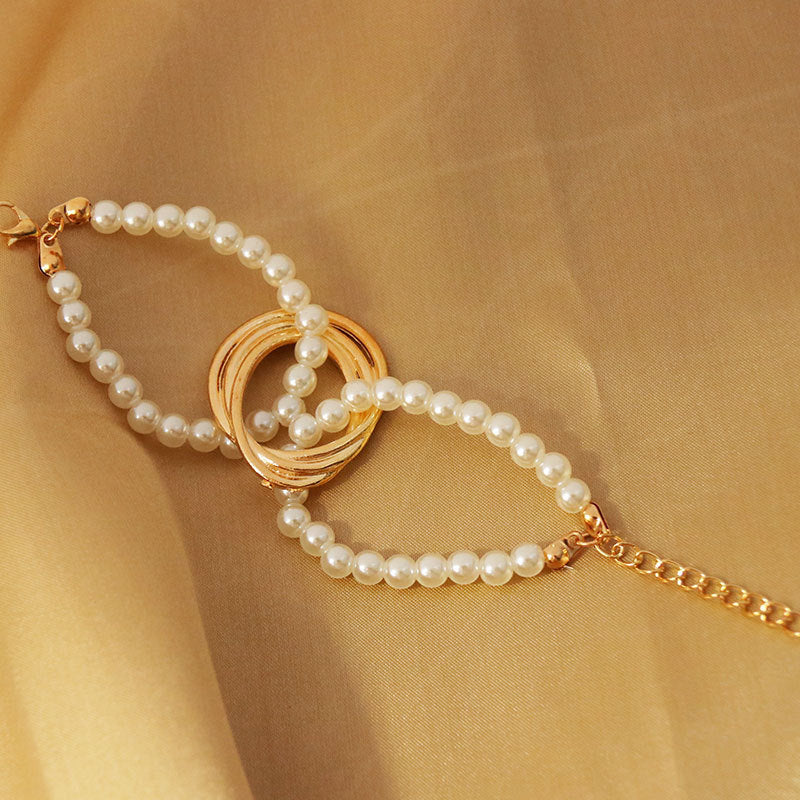 Fashion Freshwater Pearl Geometric Alloy Bracelet