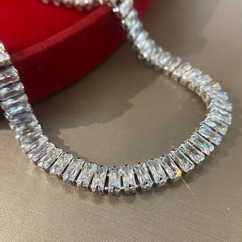 High Carbon Simulation Diamond 2.4*5mm Bracelet Chain