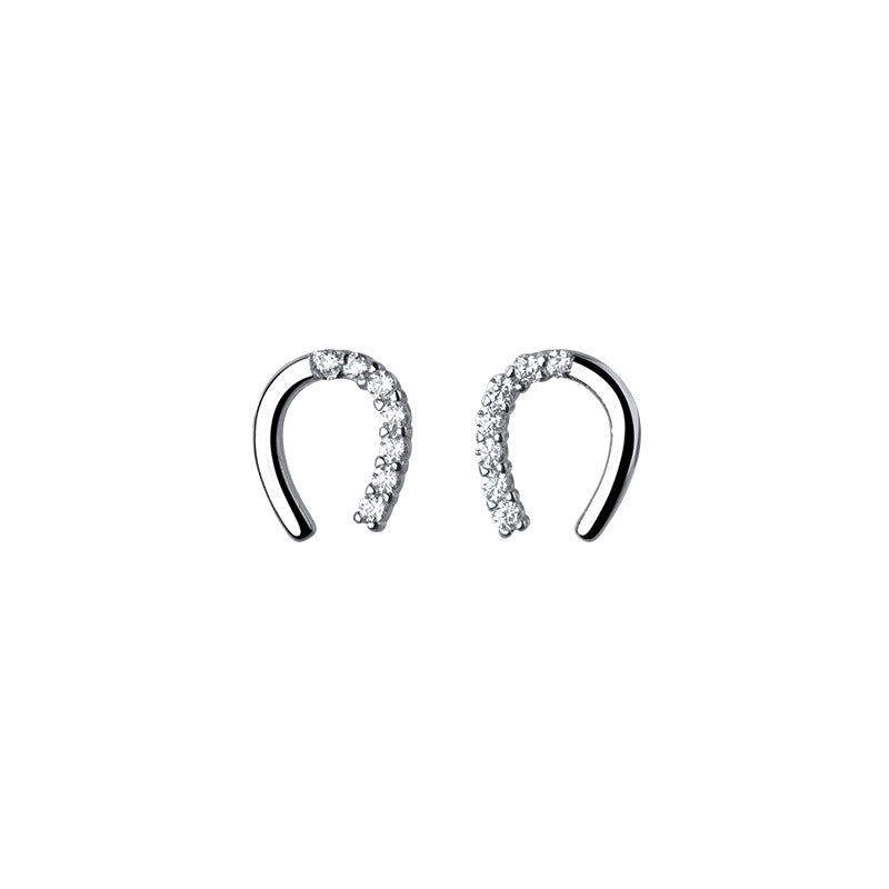 Diamond letter U-shaped earrings