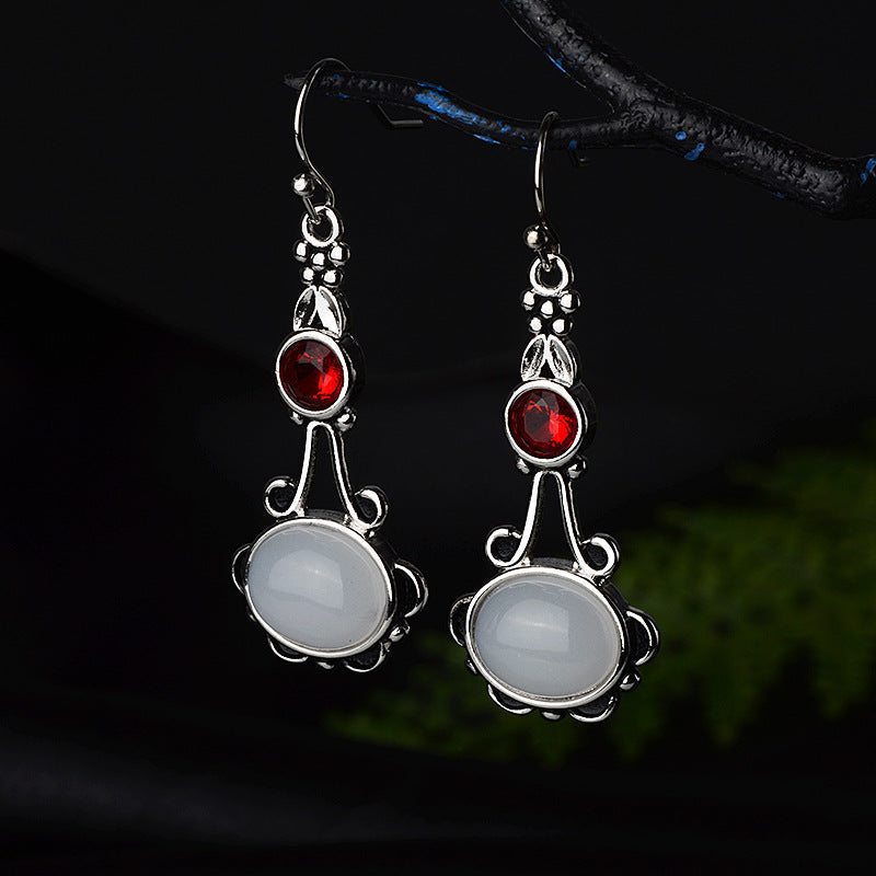 White Moonstone Earrings