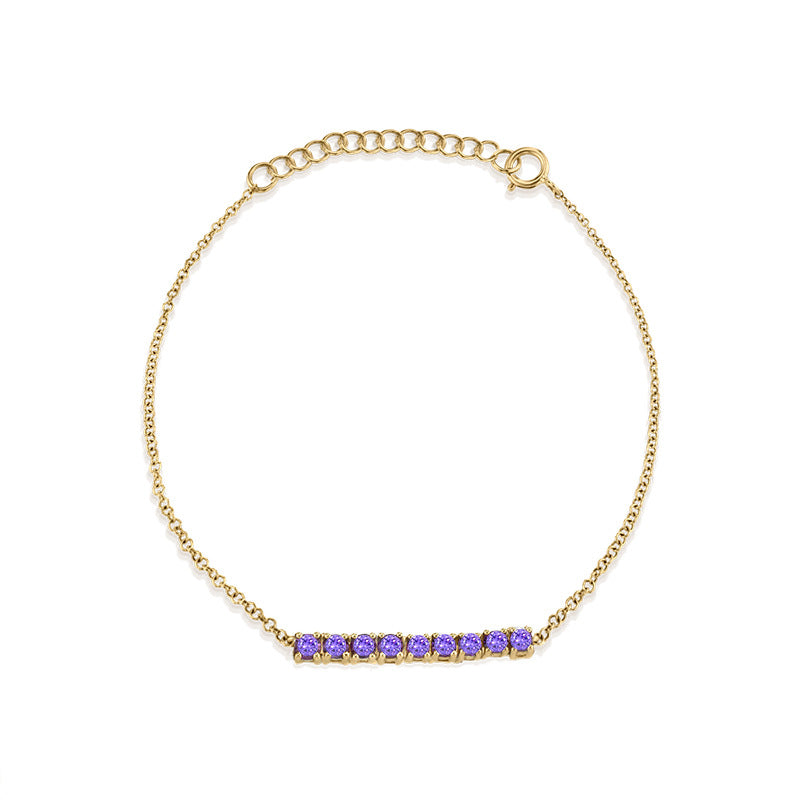 All-match Geometric Diamond Tennis Chain Colorful Zircon Bracelet