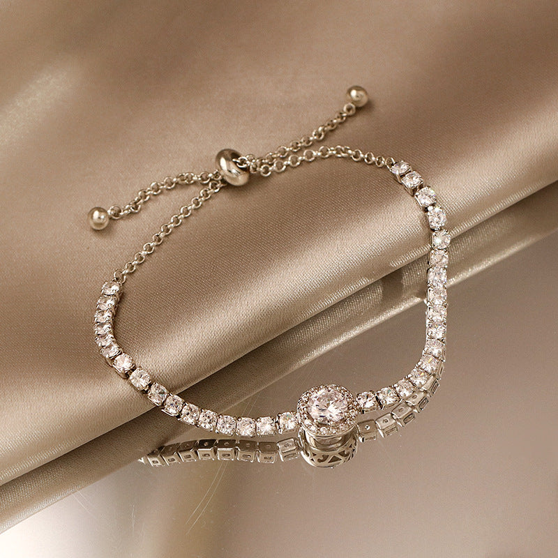 Silver Diamond Exquisite Bracelet Female Ins Niche