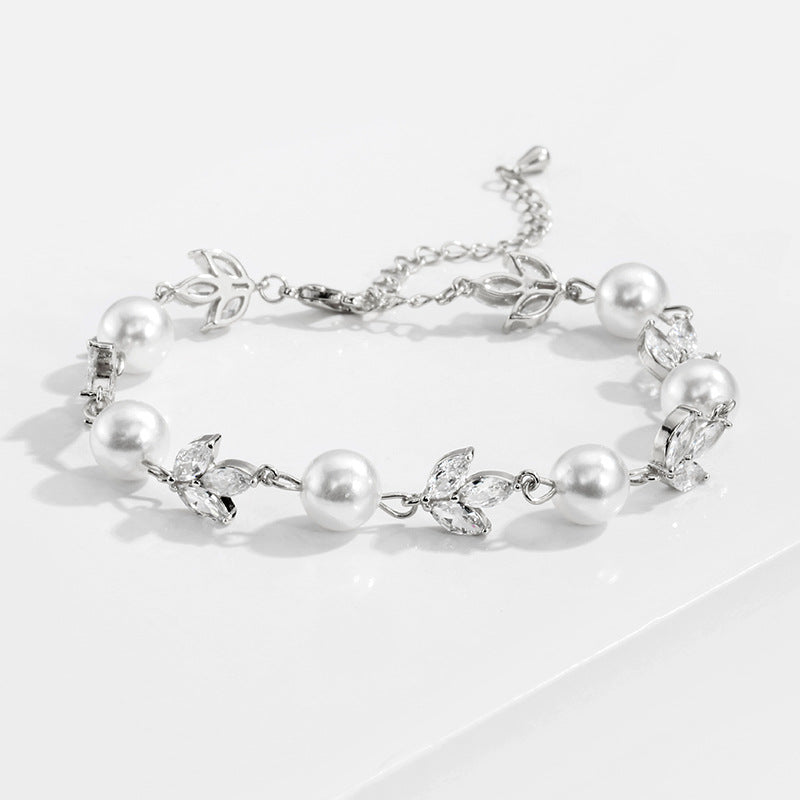 Simple Personality Zircon Imitation Pearl Bracelet