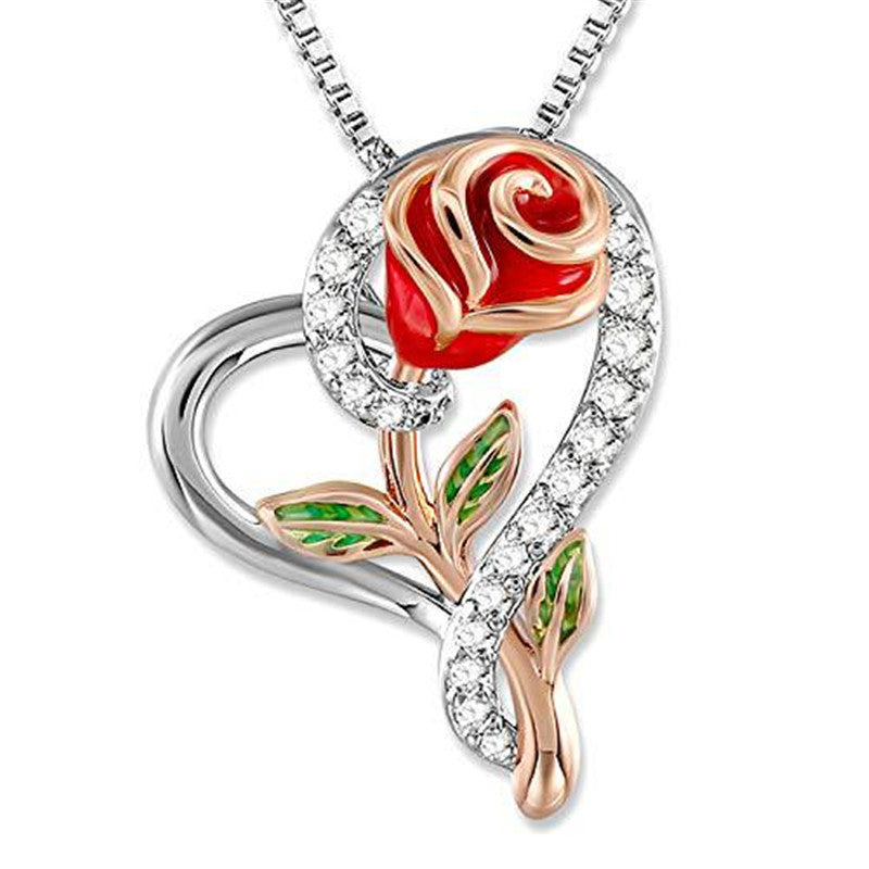 Love Rose Necklace with Diamonds