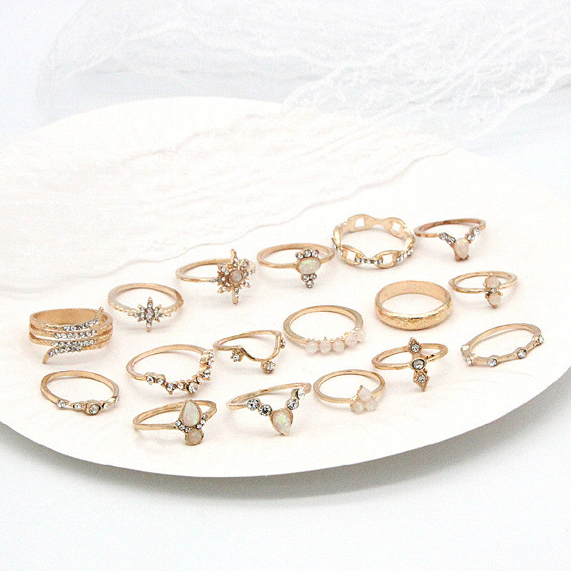 17-piece diamond drop ring set