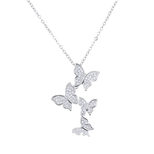 Butterfly and diamond necklace