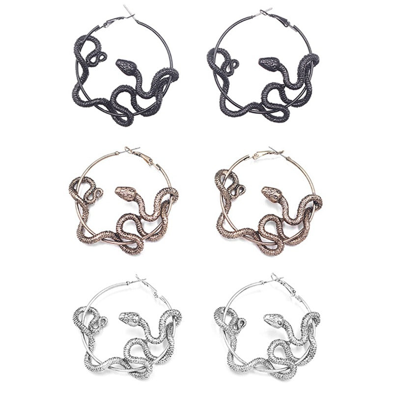 Ladies ring snake earrings