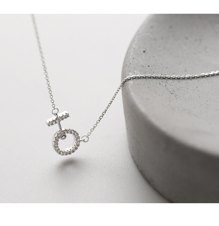 Temperament Circle Necklace with Diamonds