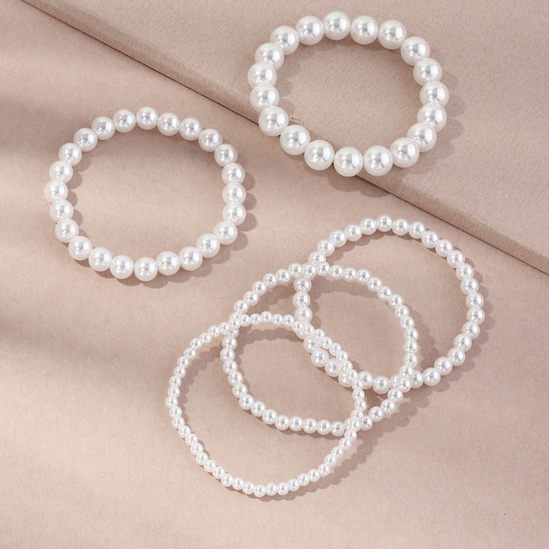 Large And Small Pearl Stretch Thread Bracelet