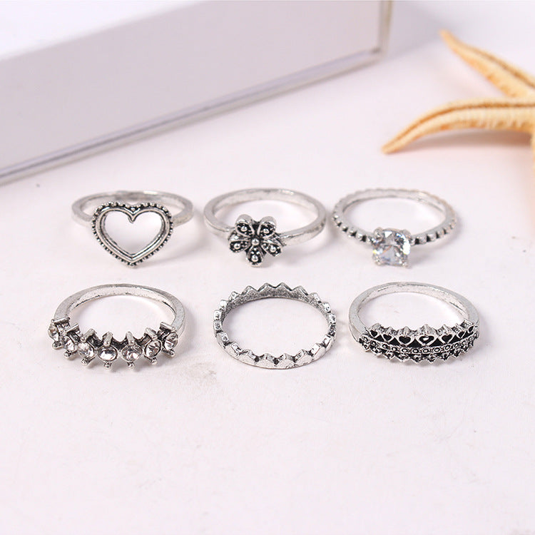 Creative Love Flower Ring Set