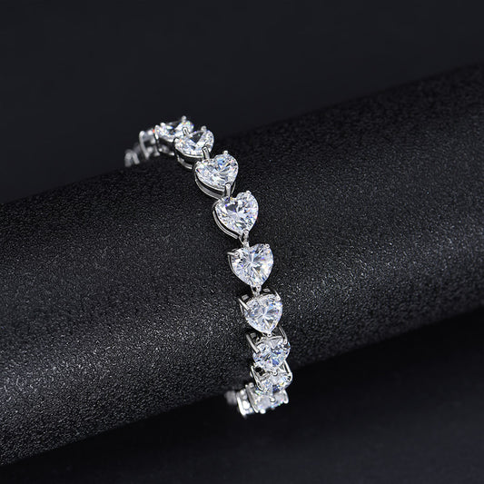 Pure Silver High Carbon Diamond Full Diamond Bracelet