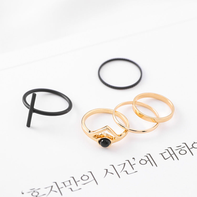 Cross ring set tail ring personality joint ring index finger ring female